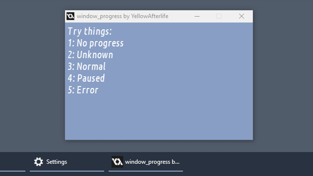 Showing progress bar in taskbar in GameMaker