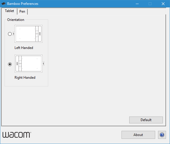 wacom bamboo tablet windows 10 settings