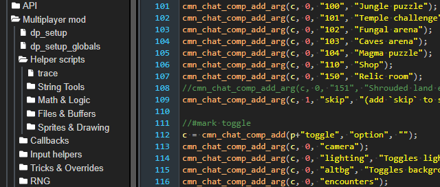 A screenshot of a code snippet from Caveblazers Together, viewed in GMEdit
